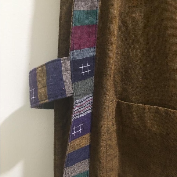 Olive ethnic tunic apron top - Picture 4 of 6